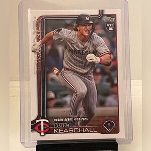LUKE KEASCHALL 2025 TOPPS SERIES UPDATE ROOKIE CARD-TEXAS RANGERS ROOKIE DEBUT
